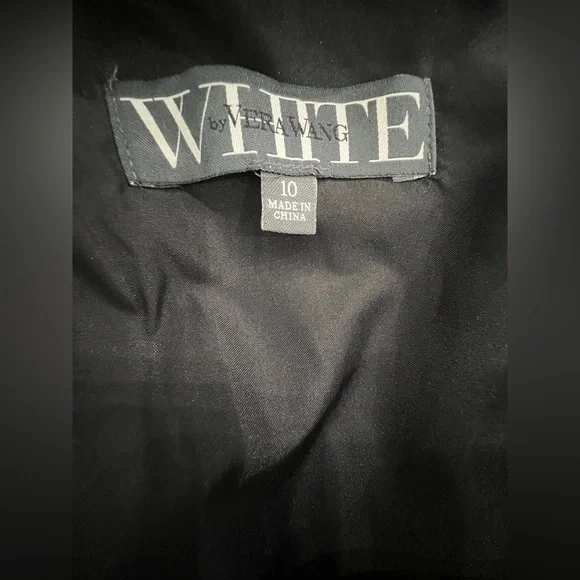 WHITE by VERA WANG satin one shoulder dress Black  women's size 10 S494 - Picture 4 of 4